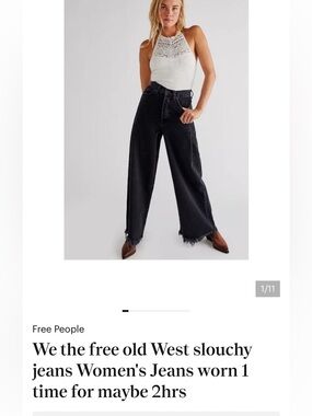 Free People Black High-Rise Wide-Leg Flare Jeans also in blue and taupe
